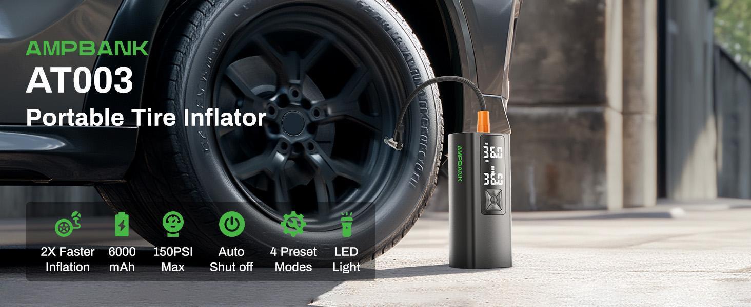 Portable Car Air Pump, Car Tire Automatic Air Pump, Lithium Battery Air Pump With Pressure Gauge And Led Screen, Suitable For Cars, Motorcycles, Bicycles, Balls